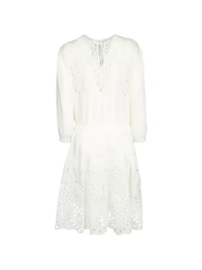 Moschino Broderie-anglaise Tiered Mini Dress In White