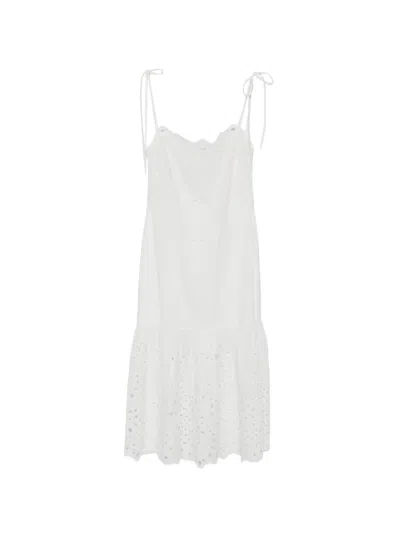 Moschino Broderie-anglaise Tie-strap Dress In White