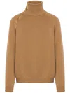 Moschino Side-zip Virgin Wool Jumper In Brown