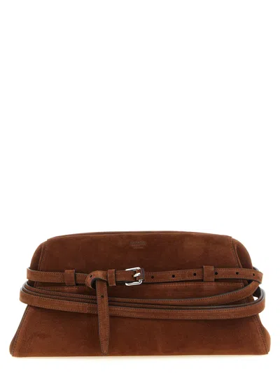 Moschino Brown Calfskin Clutch Women's Bag