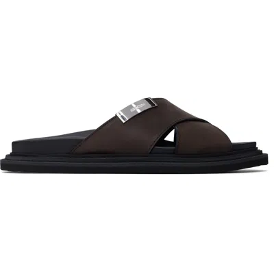 Moschino Brown Calfskin Sandals