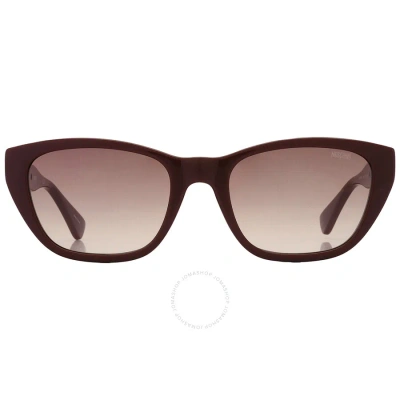 Moschino Brown Cat Eye Ladies Sunglasses Mos130/s 0lhf/ha 55 In Red. / Brown / Burgundy