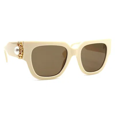 Moschino Brown Cat Eye Ladies Sunglasses Mos153s 0szj/70 52 In Neutral