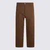 Moschino Straight-leg Tricot Pants With Utilitarian Details In Brown
