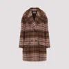 Moschino Double-breasted Plaid Coat With Warm Acrylic Blend In Multi