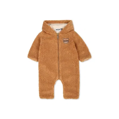 Moschino Brown Faux Fur For Babykids With Logo