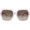 MOSCHINO MOSCHINO BROWN GRADIENT SQUARE LADIES SUNGLASSES MOS127/S 035J/HA 56