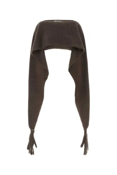 Moschino Brown Mohair Blend Cape In Gray