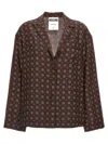 Moschino Couture Printed Silk Shirt In Brown