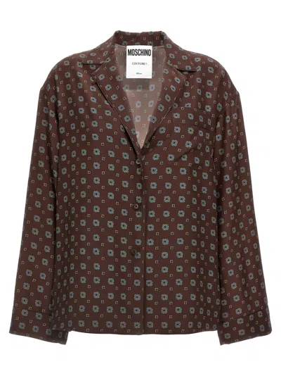 MOSCHINO BROWN PATTERNED SHIRT