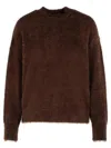 Moschino Knitwear Sweater Fuzzy Texture In Brown