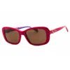 Moschino Brown Rectangular Ladies Sunglasses Mol060/s 0mu1/70 55 In Red