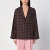 Moschino Couture Printed Silk Shirt In Brown