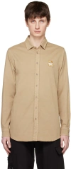 Moschino Beige Teddy Patch Shirt In A0084 Brown