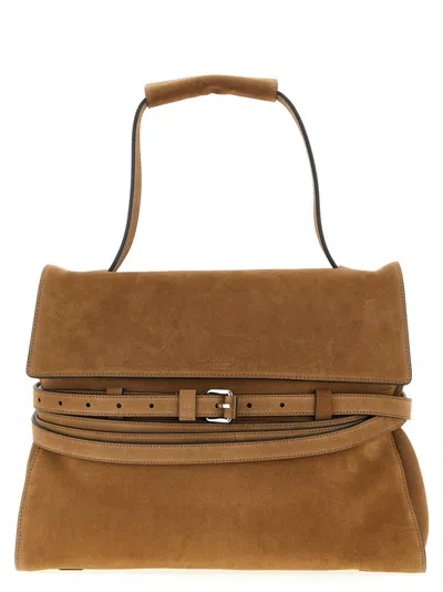 MOSCHINO BROWN TIE ME SHOULDER BAG
