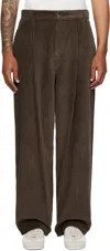 Moschino Brown Toggle Trousers In Brown