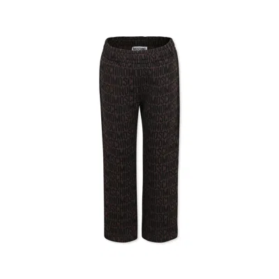 Moschino Brown Trousers For Kids With Logo