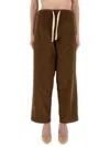 Moschino Brown Wide-leg Corduroy Pants With Drawstring Waist In Brown