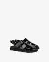 Moschino Brushed Calf Sandals In Black
