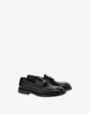 Moschino Brushed Calfskin Loafers In Black