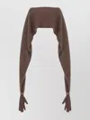Moschino Deconstructed Glove Wool Blend Cardigan In Brown