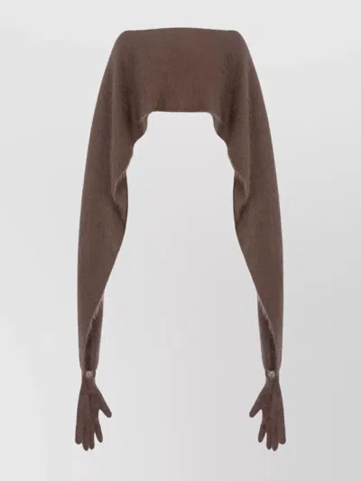 MOSCHINO BRUSHED DECONSTRUCTED DRAPED MOHAIR-WOOL SCARF