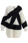 Moschino Chic Knit Dress For Women In Soft Mohair Blend In White