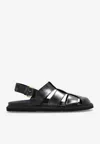 Moschino Sandals In Brushed Calf Leather Sporty