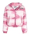 Moschino Painting Print Down Puffer Jacket In Pink