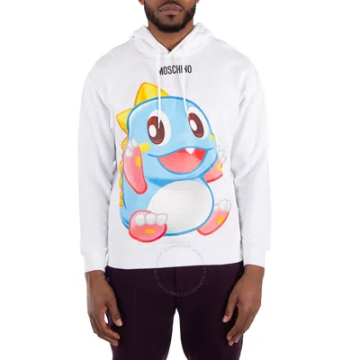 Moschino Bubble Bobble Print Cotton Sweatshirt In White