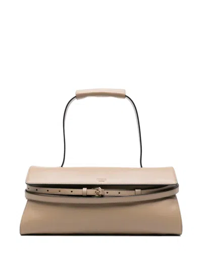 Moschino Buckle Detail Tote Bag In Neutral