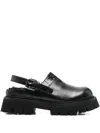 Moschino Chunky Platform Slingback Sandals Buckle Detail In Black