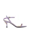 Moschino Purple Buckled Bow Heeled Sandals In Purple