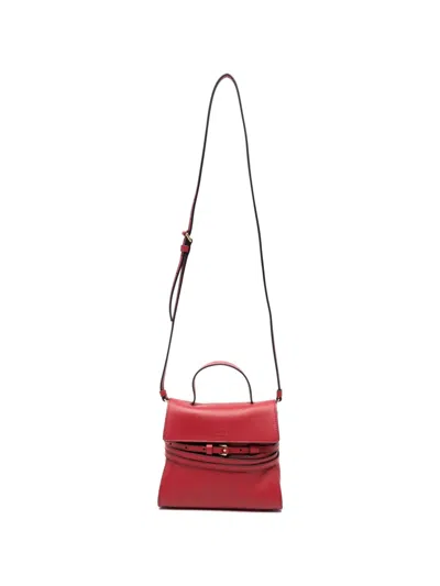 Moschino Buckle Leather Mini Bag In Red