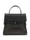 Moschino Structured Sheepskin Shoulder Bag In Black
