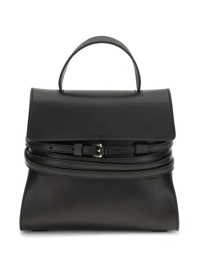 MOSCHINO BUCKLE LEATHER TOTE BAG