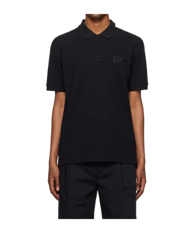 Moschino Buckle Short Sleeve Polo Shirt In Black