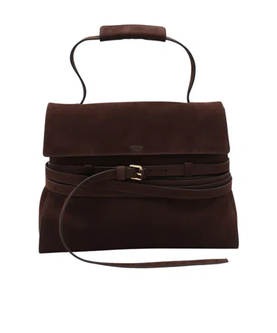 Moschino Buckle Shoulder Bag In Black