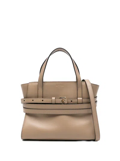 Moschino Buckle-strap Tote Bag In Nude