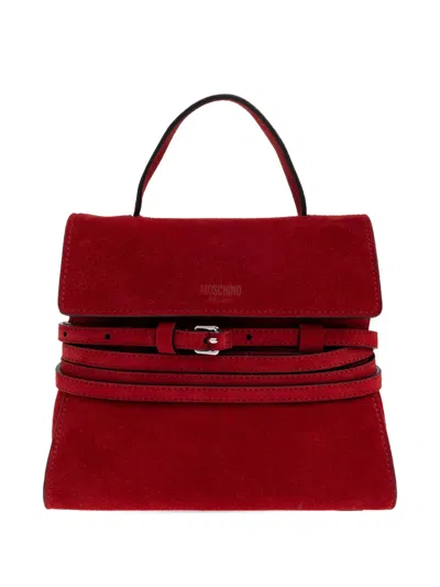 Moschino Buckle-strap Tote Bag In Red