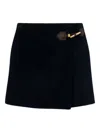 Moschino Buckle-wrap Mini Skirt In Blue