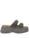 Moschino Buckled Platform Sandals In Black
