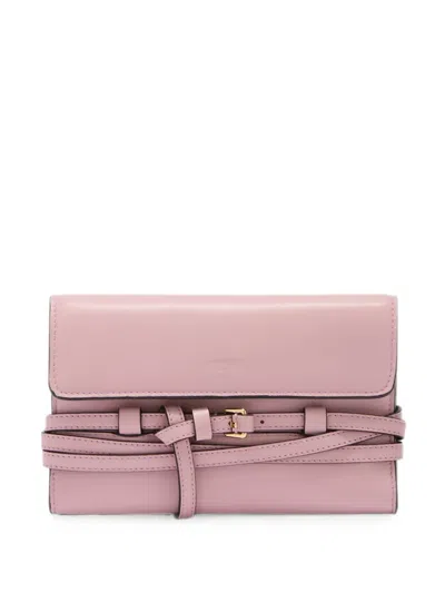 Moschino Buckled-detail Leather Wallet In Pattern