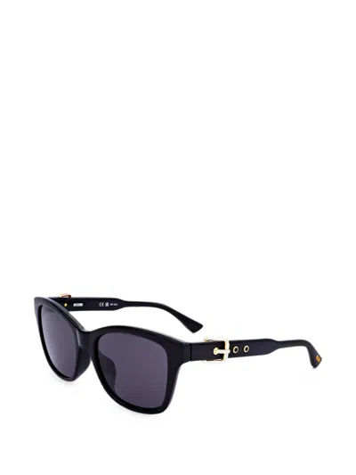 Moschino Buckle-detail Square-frame Sunglasses In Black