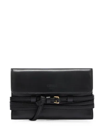 Moschino Buckle-detail Wallet In Black
