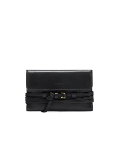 Moschino Buckle-detail Wallet In Black