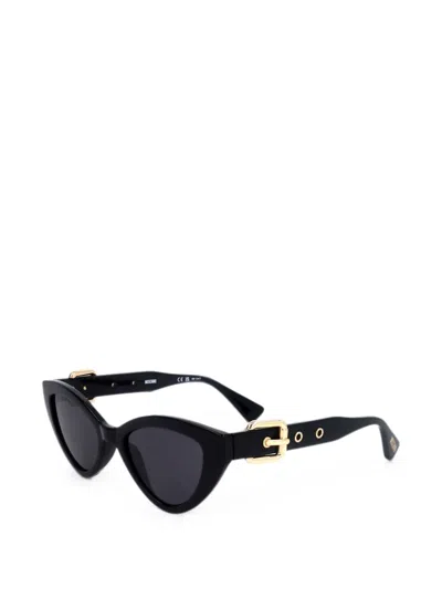 Moschino Buckle-embellishment Sunglasses In Black