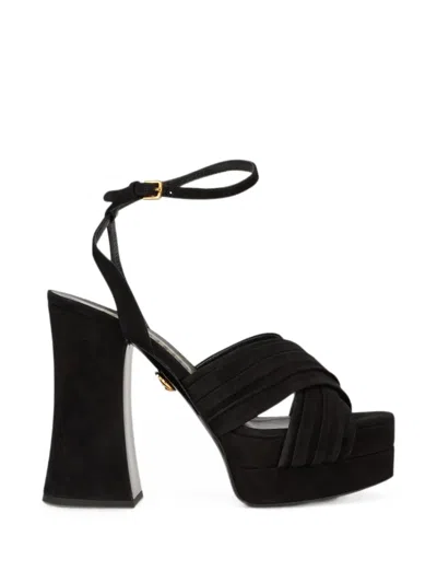 Moschino Buckle-fastening Platform Sandals In Black