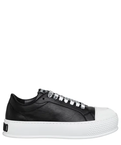 Moschino Bumps &amp; Stripes Sneakers In Black