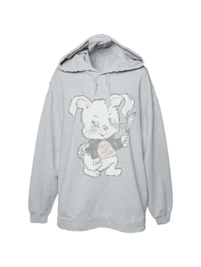 Pre-owned Moschino Bunny-print Hoodie In Gray